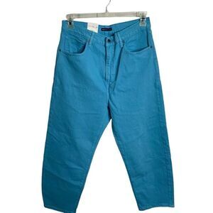 Levi’s Made & Crafted Womens Barrel Crop Jeans Teal 29 Relaxed Organic Cotton